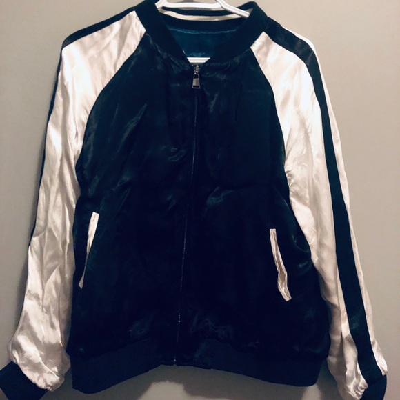 Zara Reversible Satin Embroidered Bomber Jacket - Picture 3 of 5